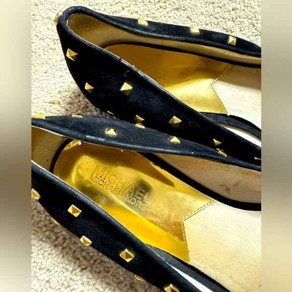 Michael Kors Gold Studded Flats - Picture 2 of 3